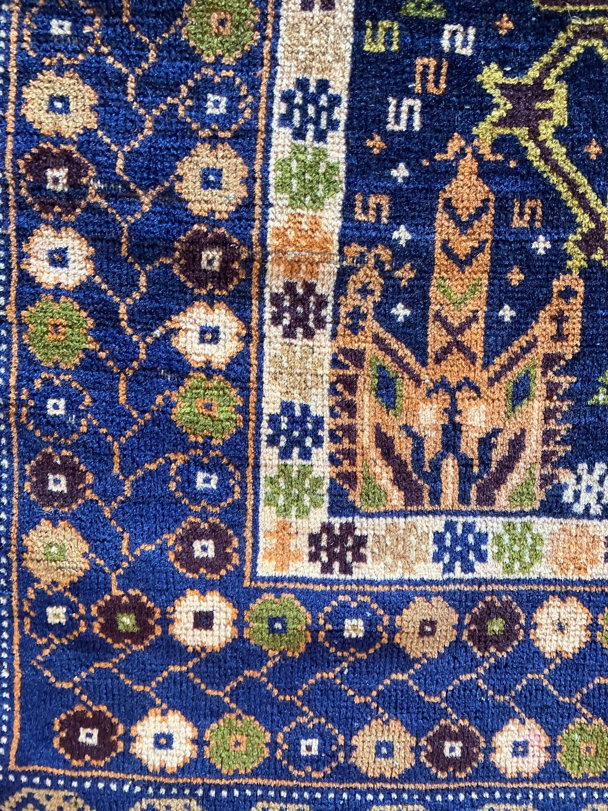 Handmade Vintage Turkoman Medium Rug 3'10" X 6'