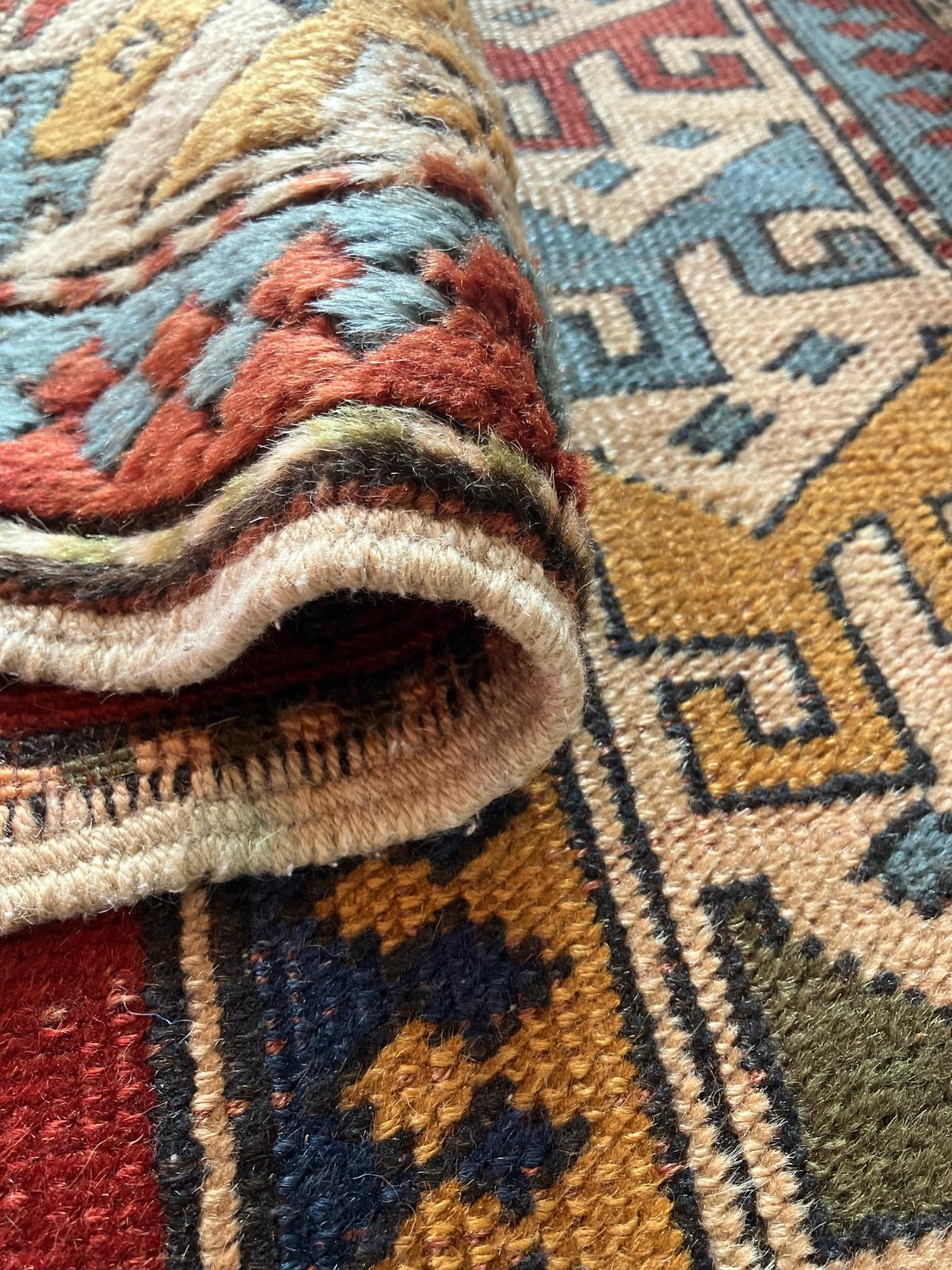 Handmade Vintage Turkish Medium Rug 3'7" X 4'11"