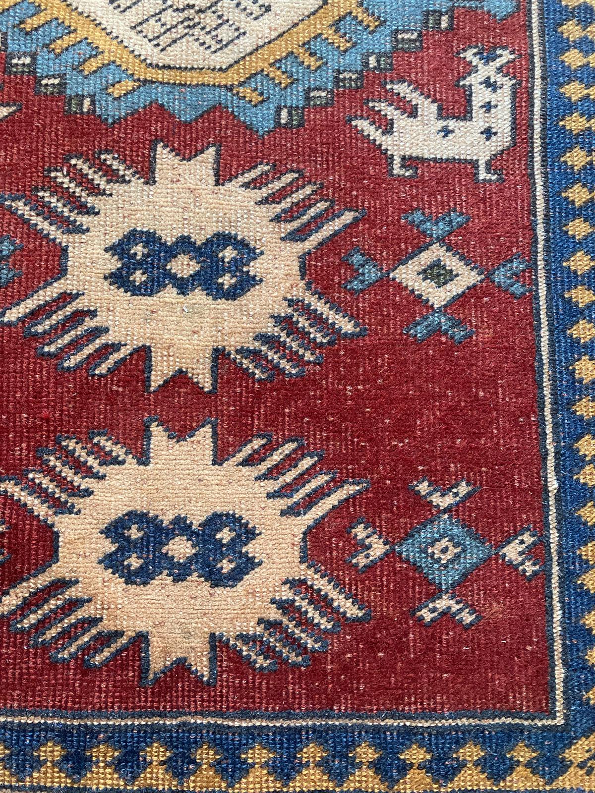Handmade Vintage Turkish Medium Rug 3'7" X 4'11"