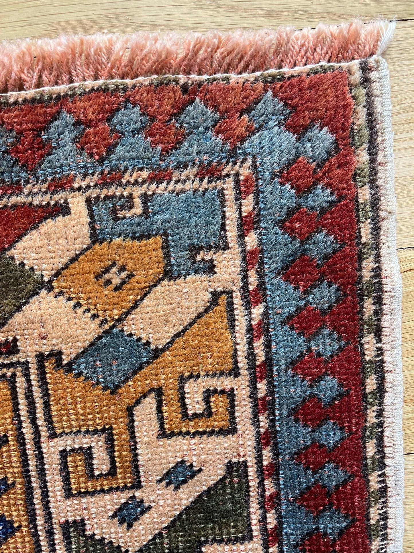 Handmade Vintage Turkish Medium Rug 3'7" X 4'11"