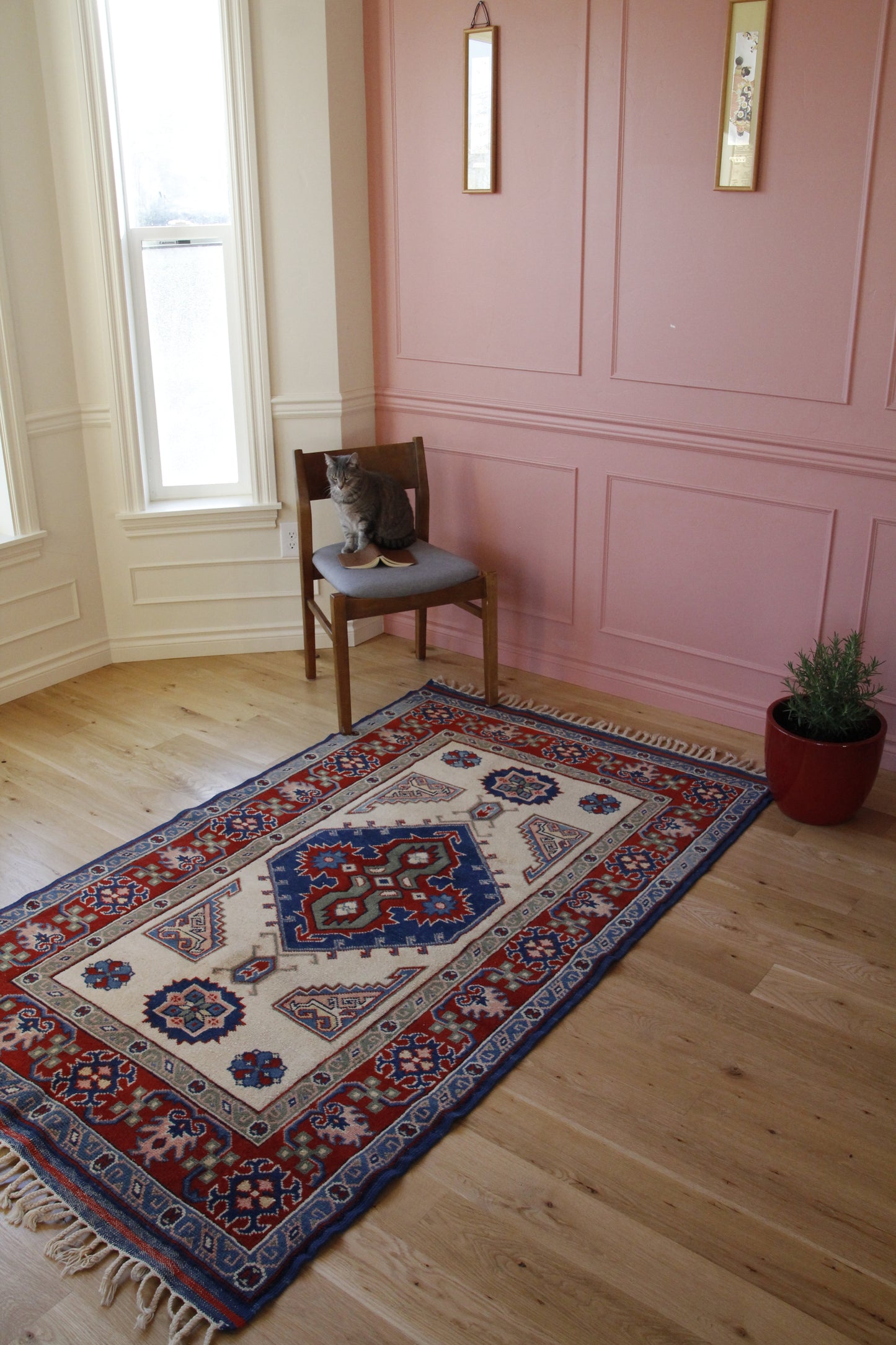 Handmade Vintage Turkish Medium Rug 4'1" X 6'9"