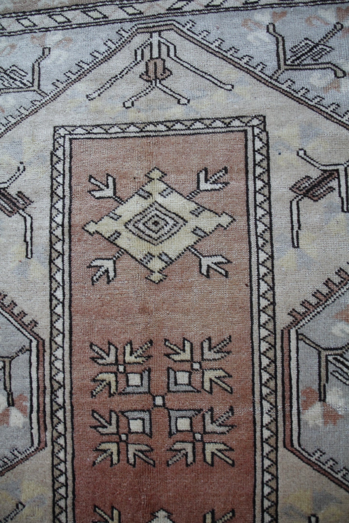 Handmade Vintage Turkish Large Rug 6'7" X 9'9"