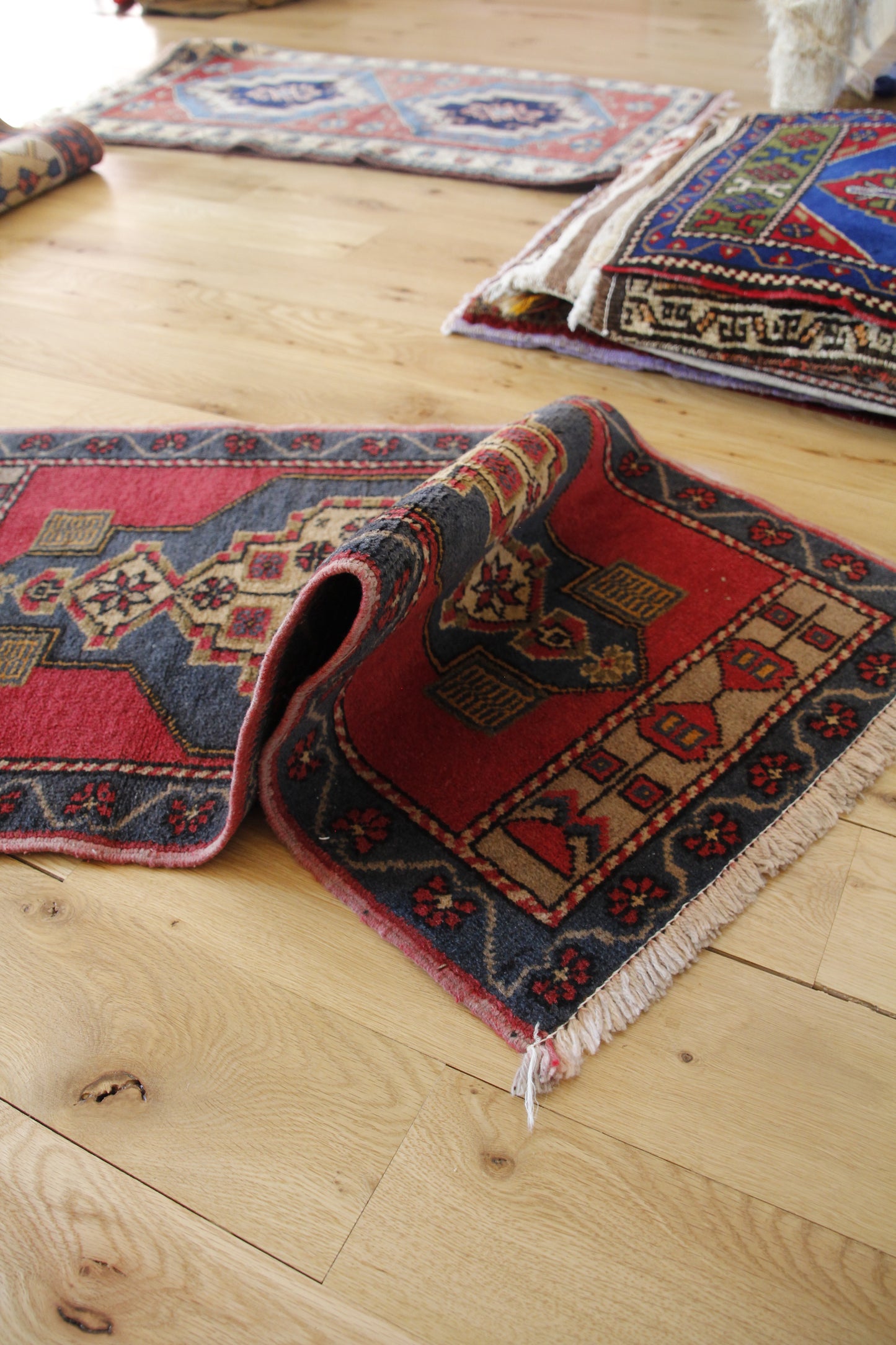 Handmade Vintage Turkish Entryway Rug 1'9" X 3'7"