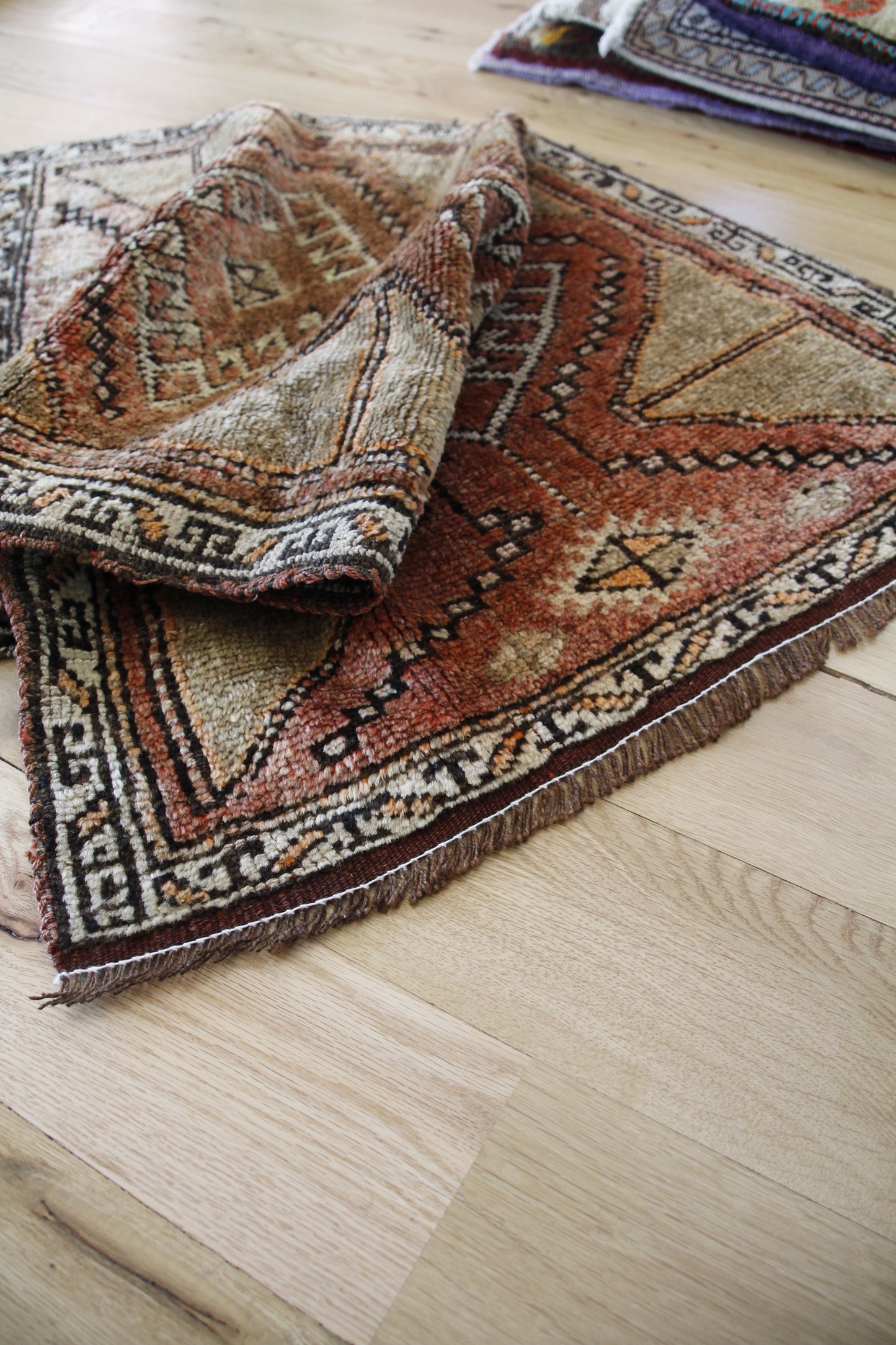 Handmade Vintage Turkish Entryway Rug 2'2" X 3'8"