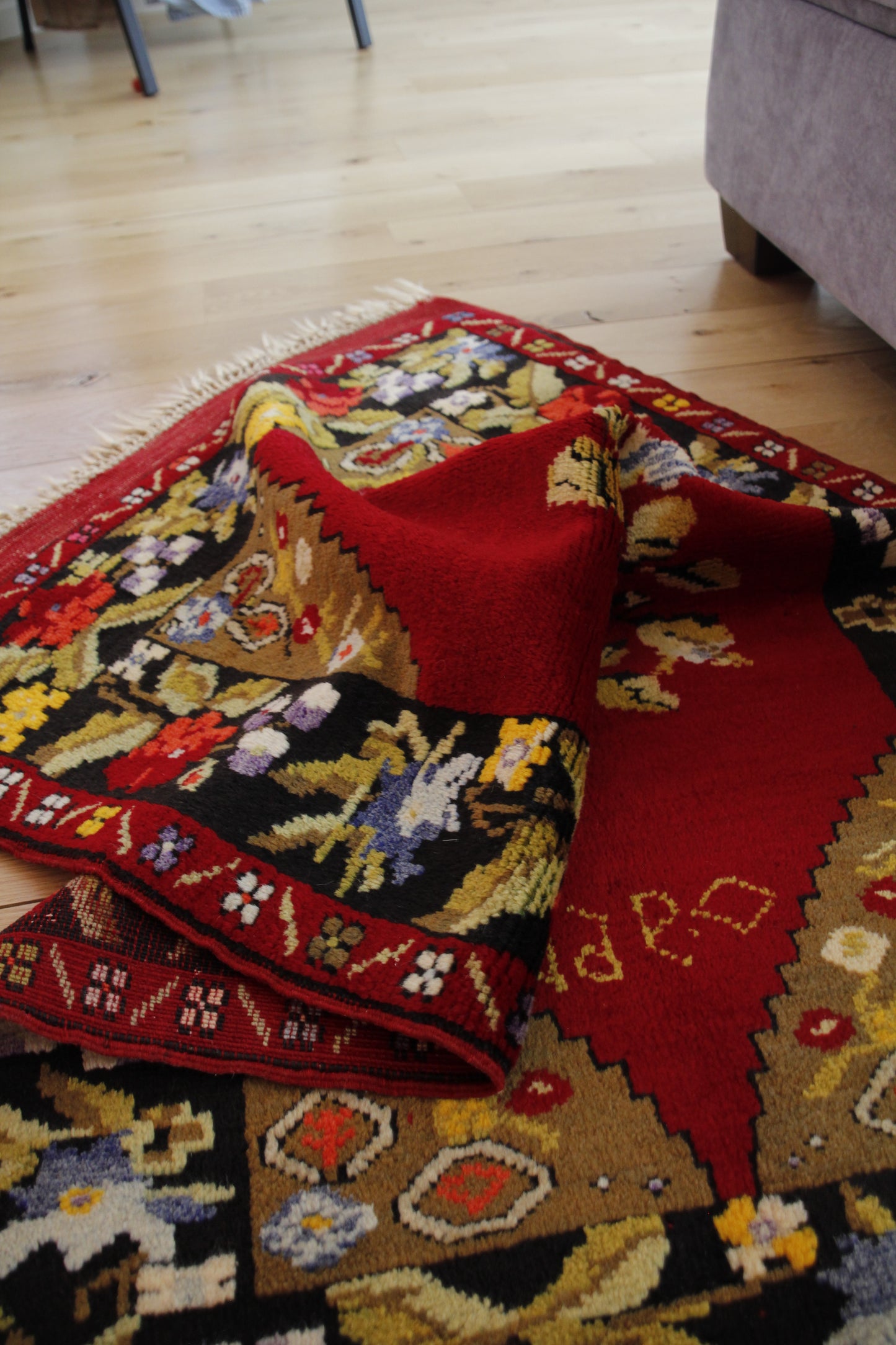 Handmade Vintage Turkish Small Rug 2'8" X 4'3"