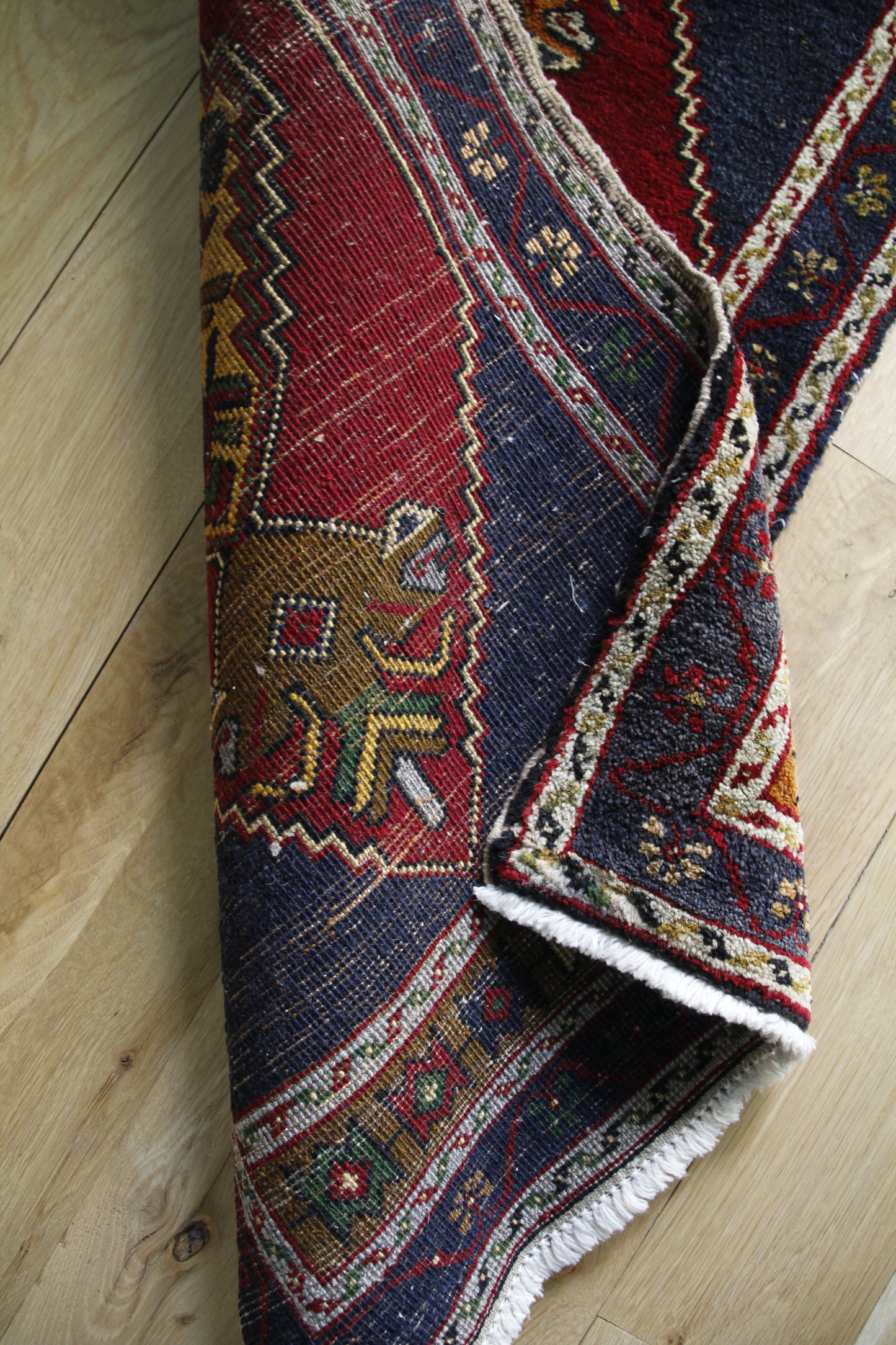 Handmade Vintage Turkish Entryway Rug 1'9" X 3'4"