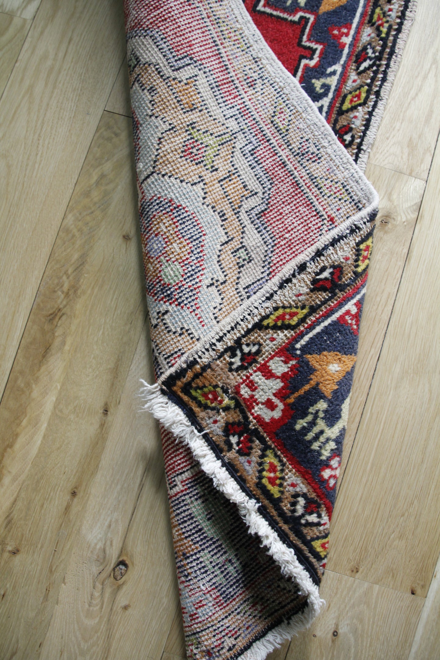 Handmade Vintage Turkish Entryway Rug 1'7" X 3'1"