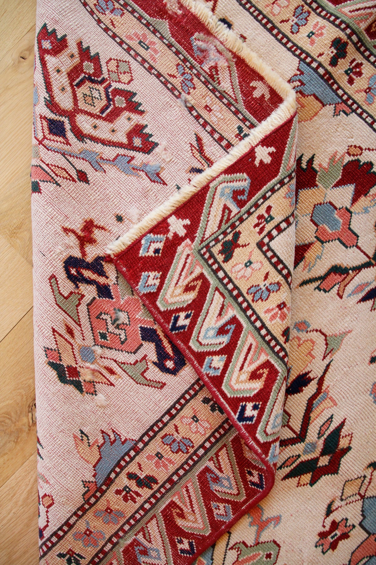 Handmade Vintage Turkish Small Rug 3'3" X 4'4"