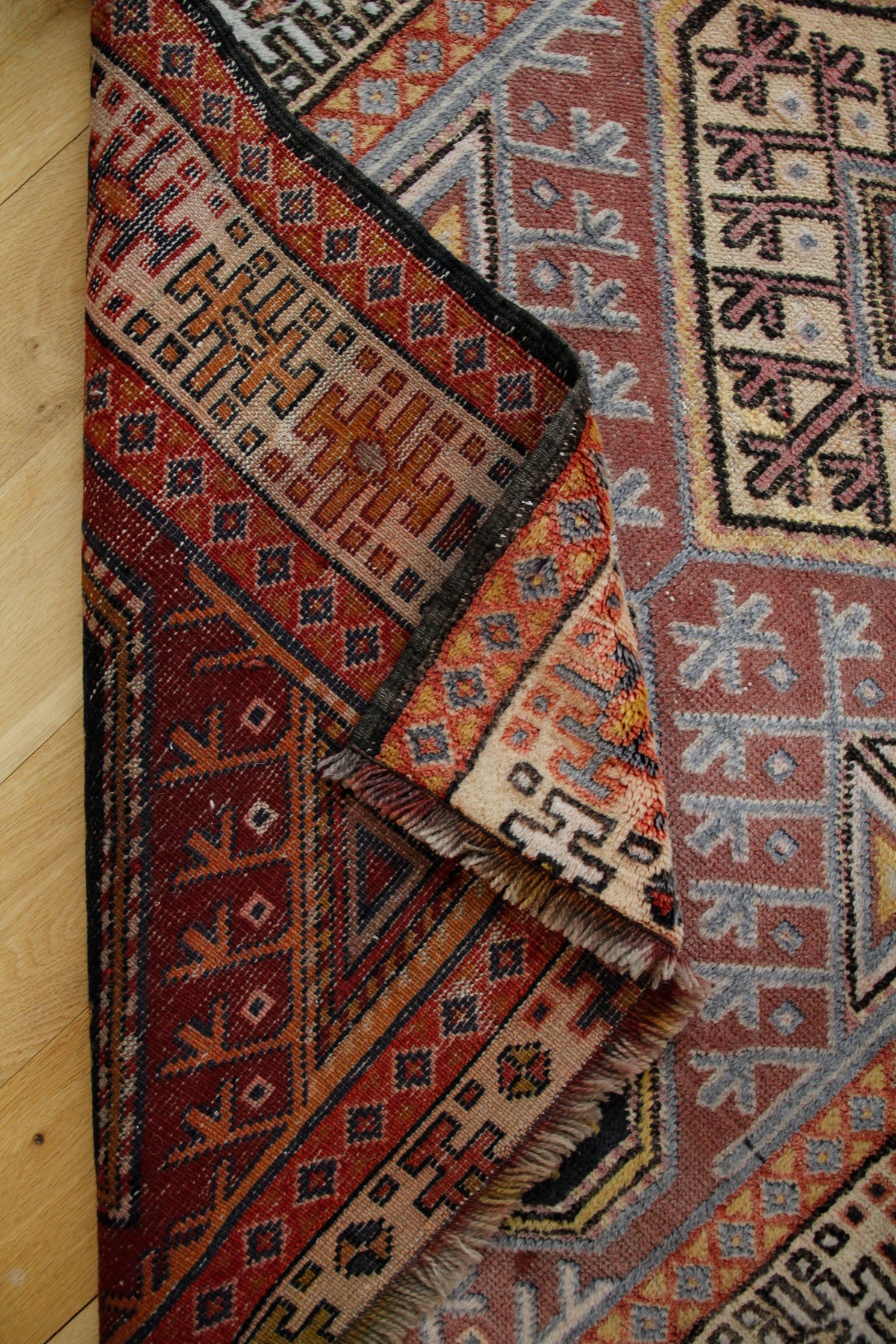 Handmade Vintage Turkish Medium Rug 3'5" X 5'11"
