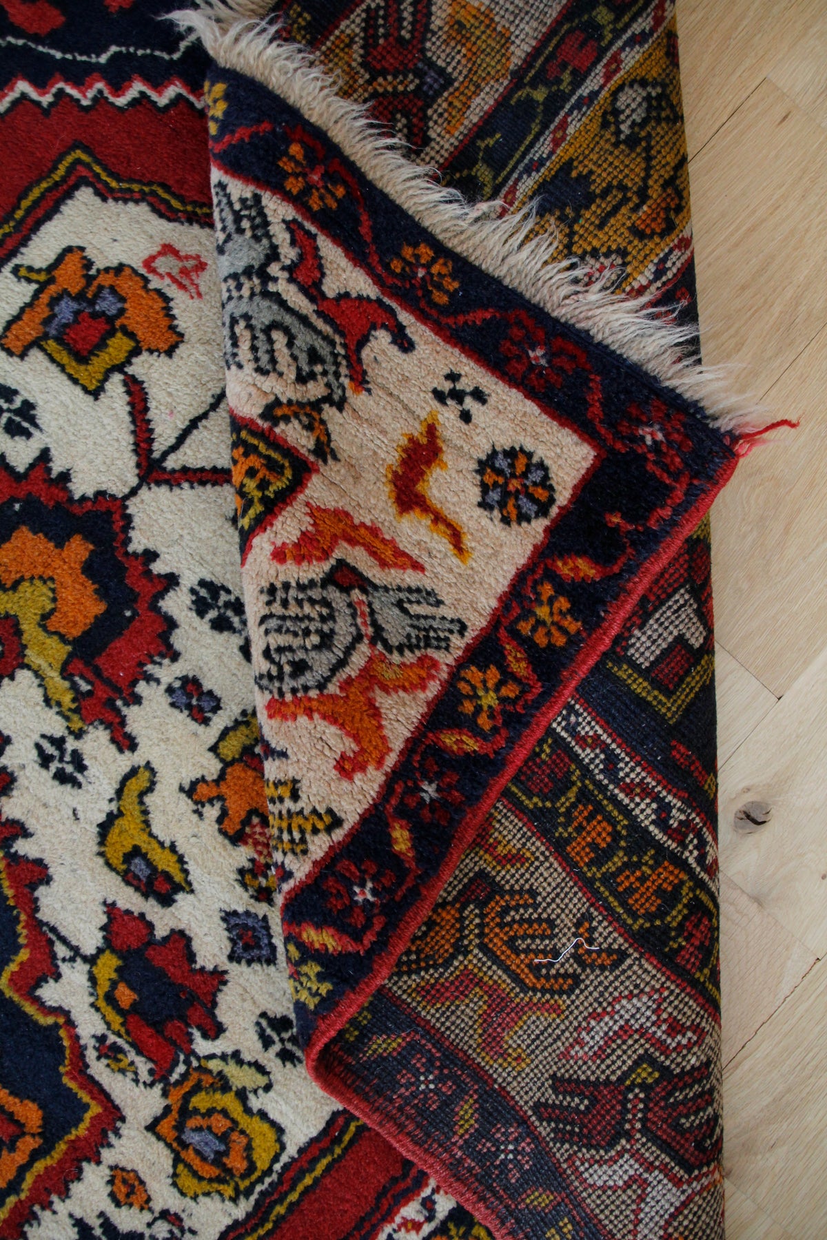 Handmade Vintage Turkish Medium Rug 4'5" X 6'9"