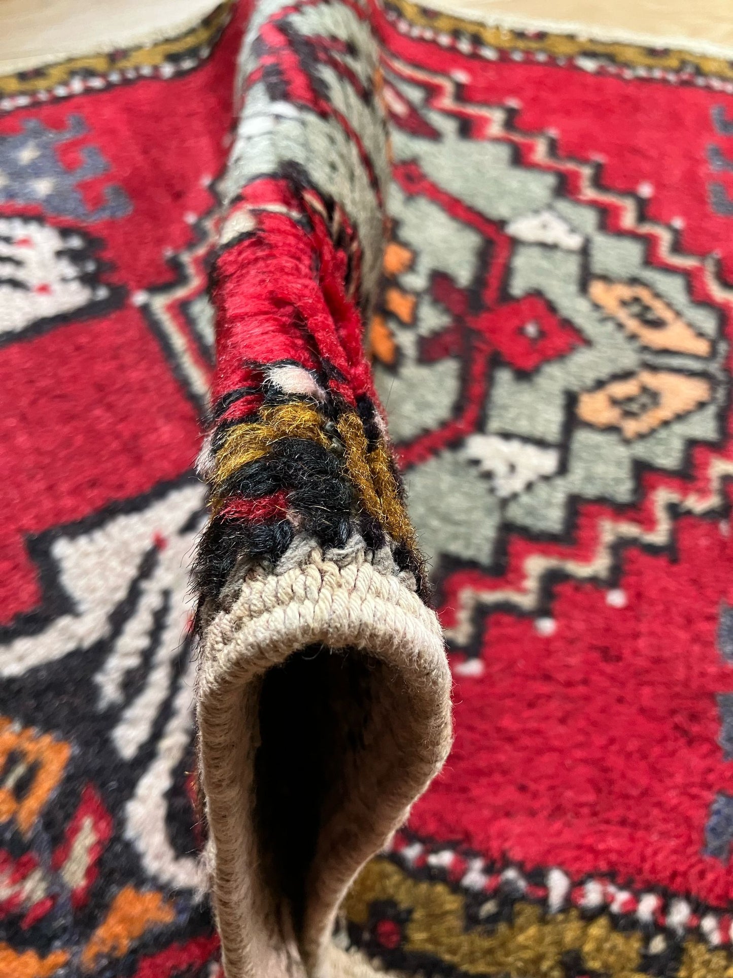 Handmade Vintage Turkish Entryway Rug 1'9" X 3'3"