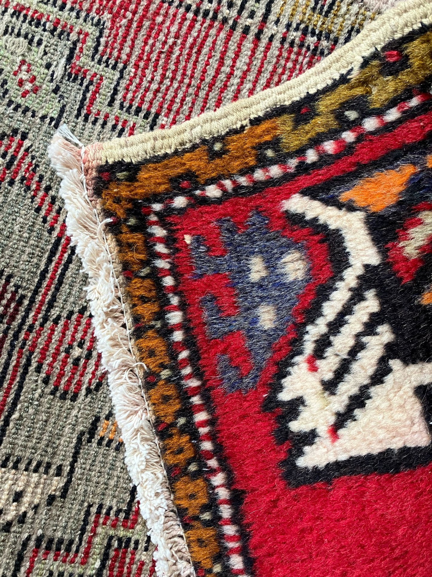 Handmade Vintage Turkish Entryway Rug 1'9" X 3'3"