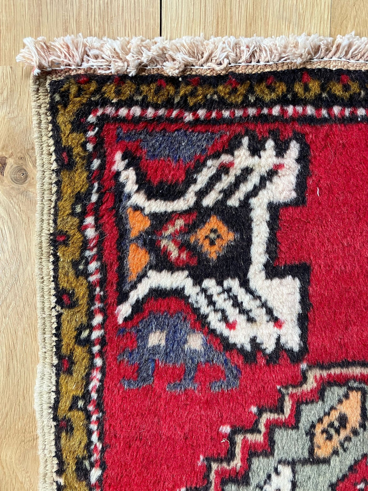 Handmade Vintage Turkish Entryway Rug 1'9" X 3'3"