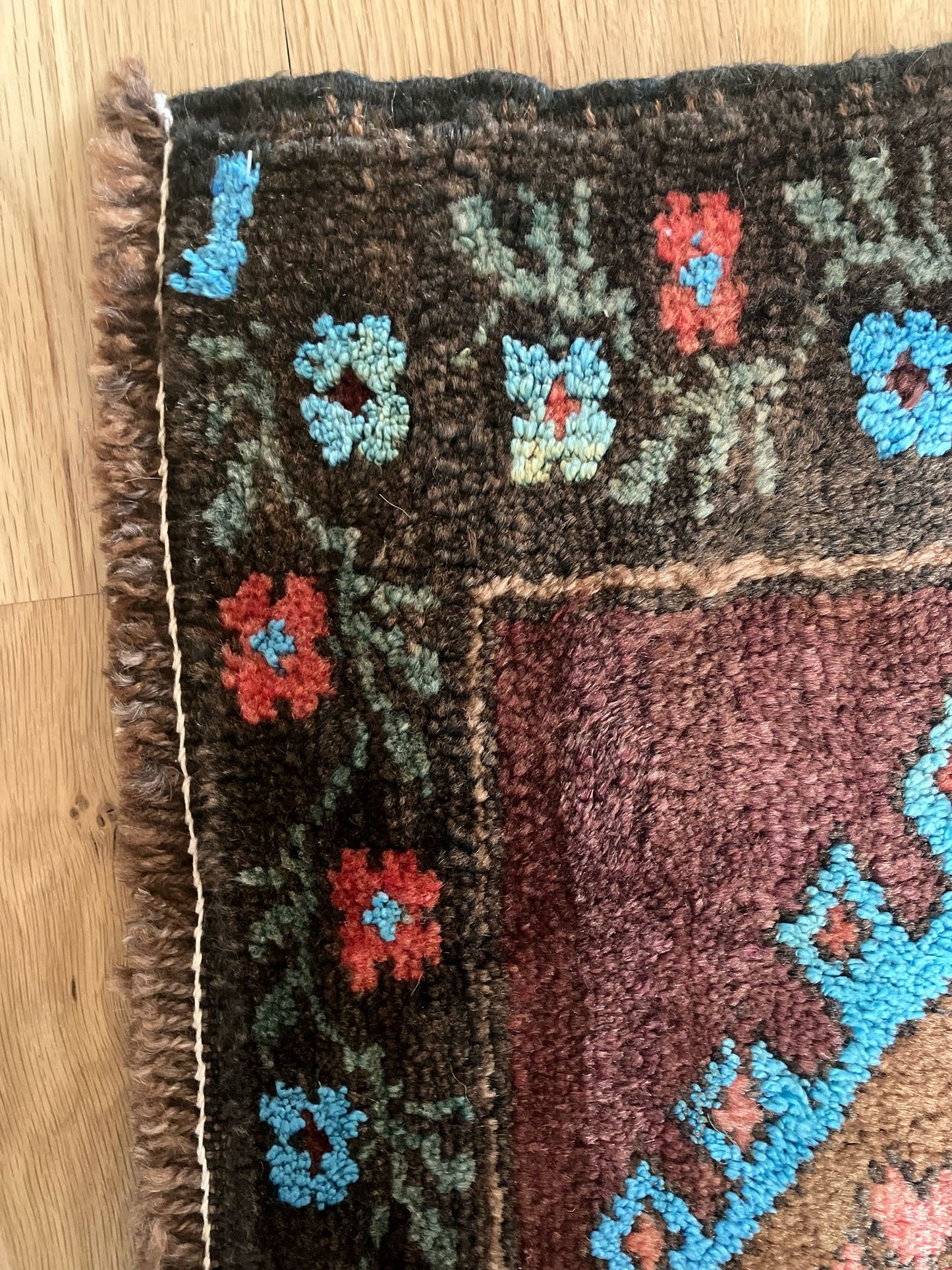 Handmade Vintage Turkish Entryway Rug 1'8" X 3'8"