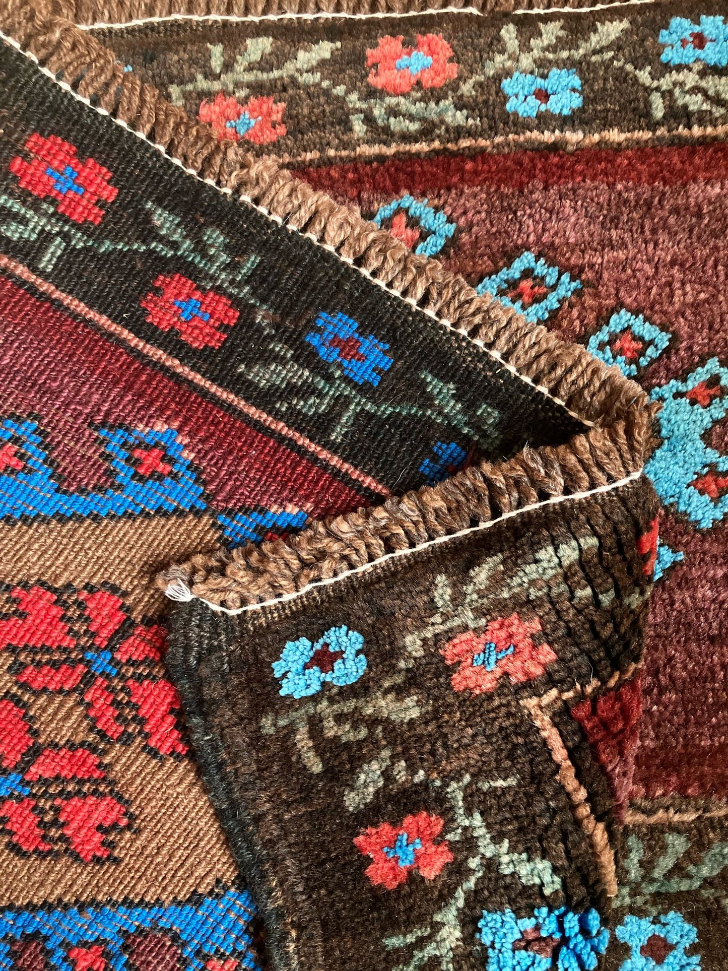 Handmade Vintage Turkish Entryway Rug 1'8" X 3'8"
