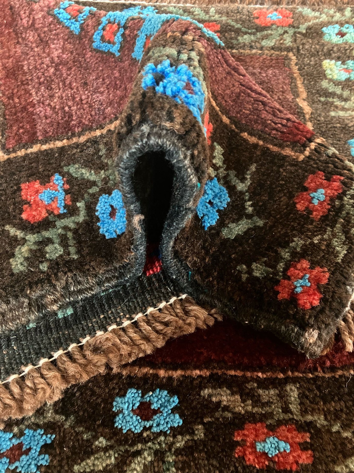 Handmade Vintage Turkish Entryway Rug 1'8" X 3'8"