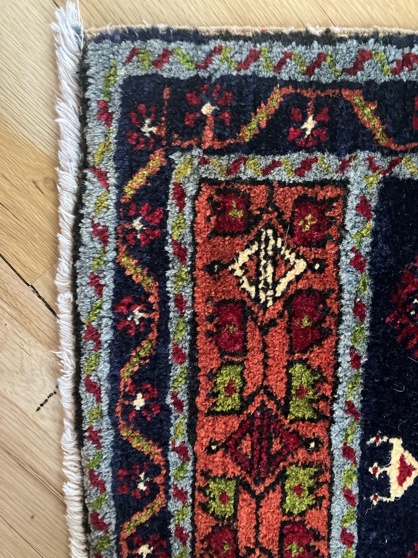 Handmade Vintage Turkish Entryway Rug 1'8" X 3'4"