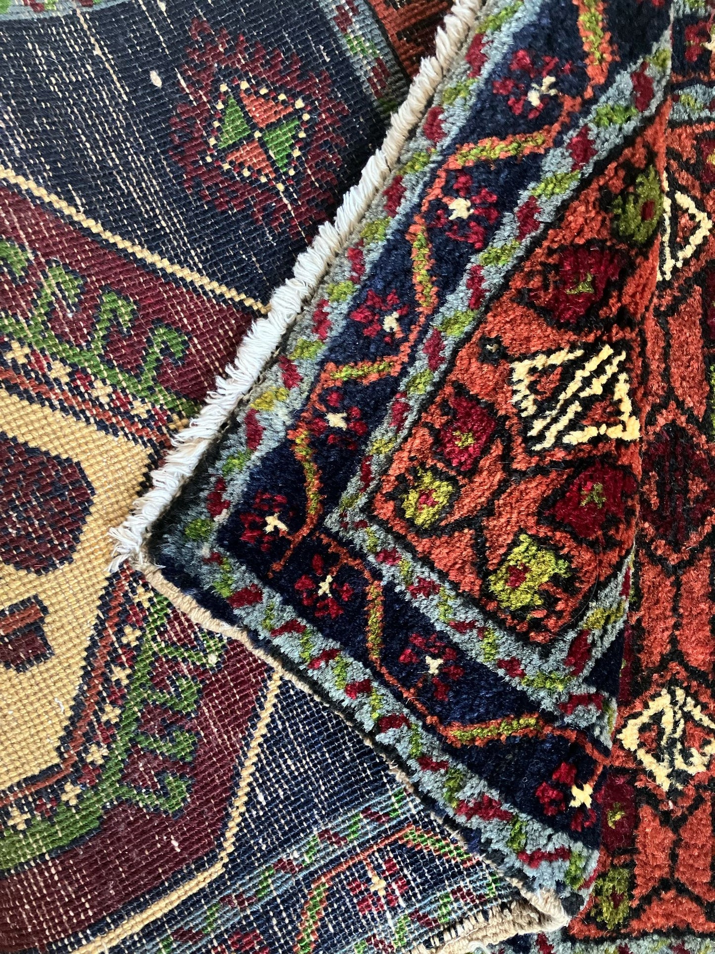 Handmade Vintage Turkish Entryway Rug 1'8" X 3'4"