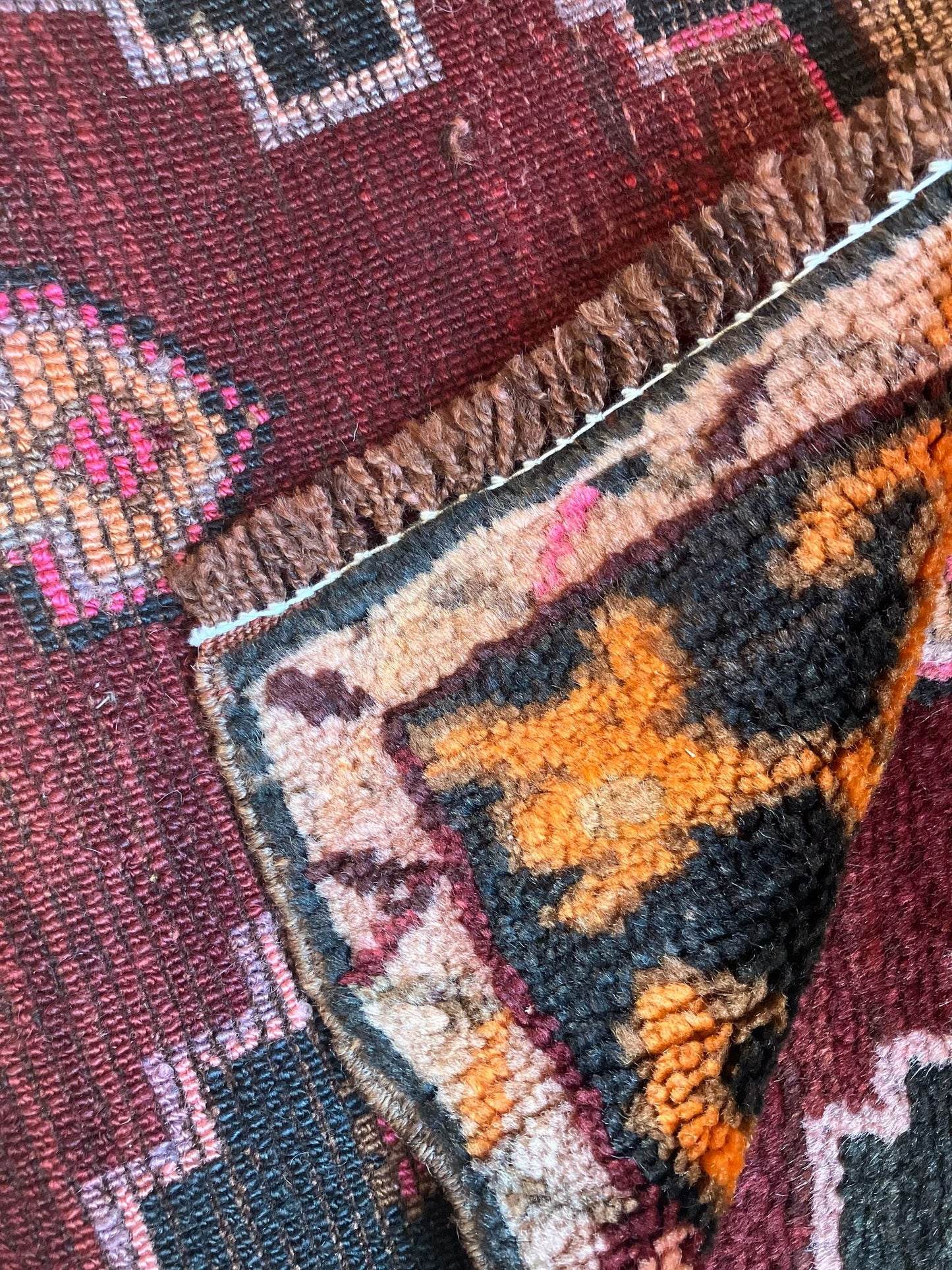 Handmade Vintage Turkish Entryway Rug 1'7" X 2'10"