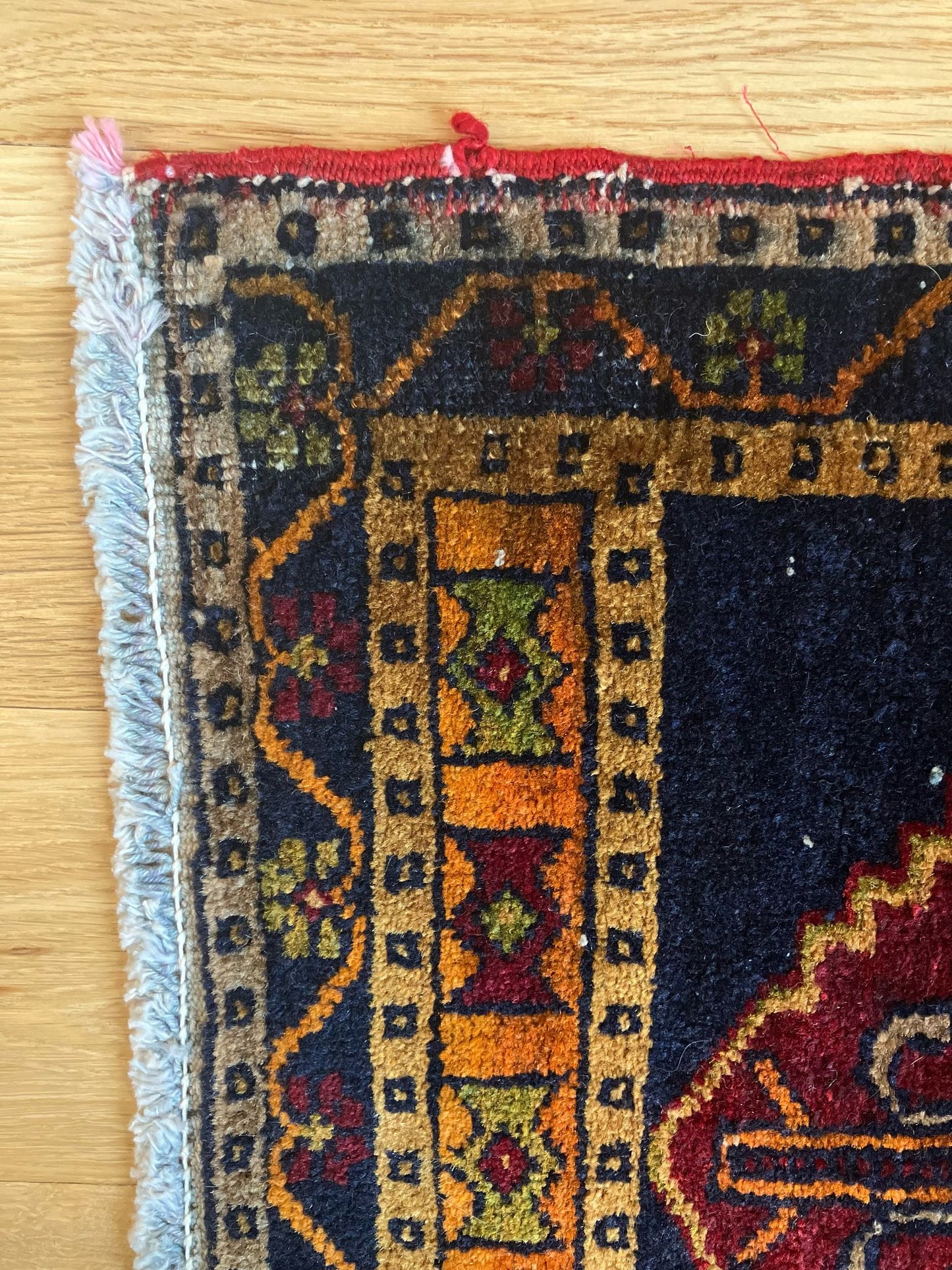 Handmade Vintage Turkish Entryway Rug 1'8" X 2'10"