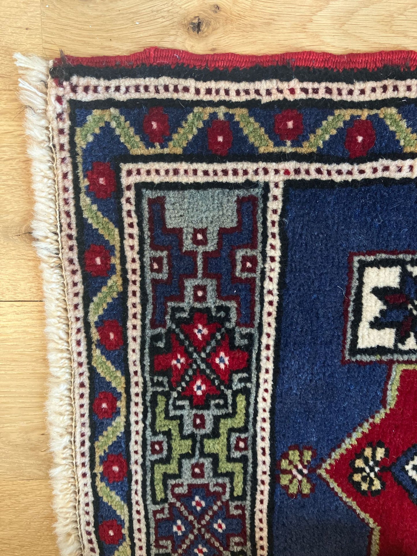 Handmade Vintage Turkish Entryway Rug 1'9" X 4'1"