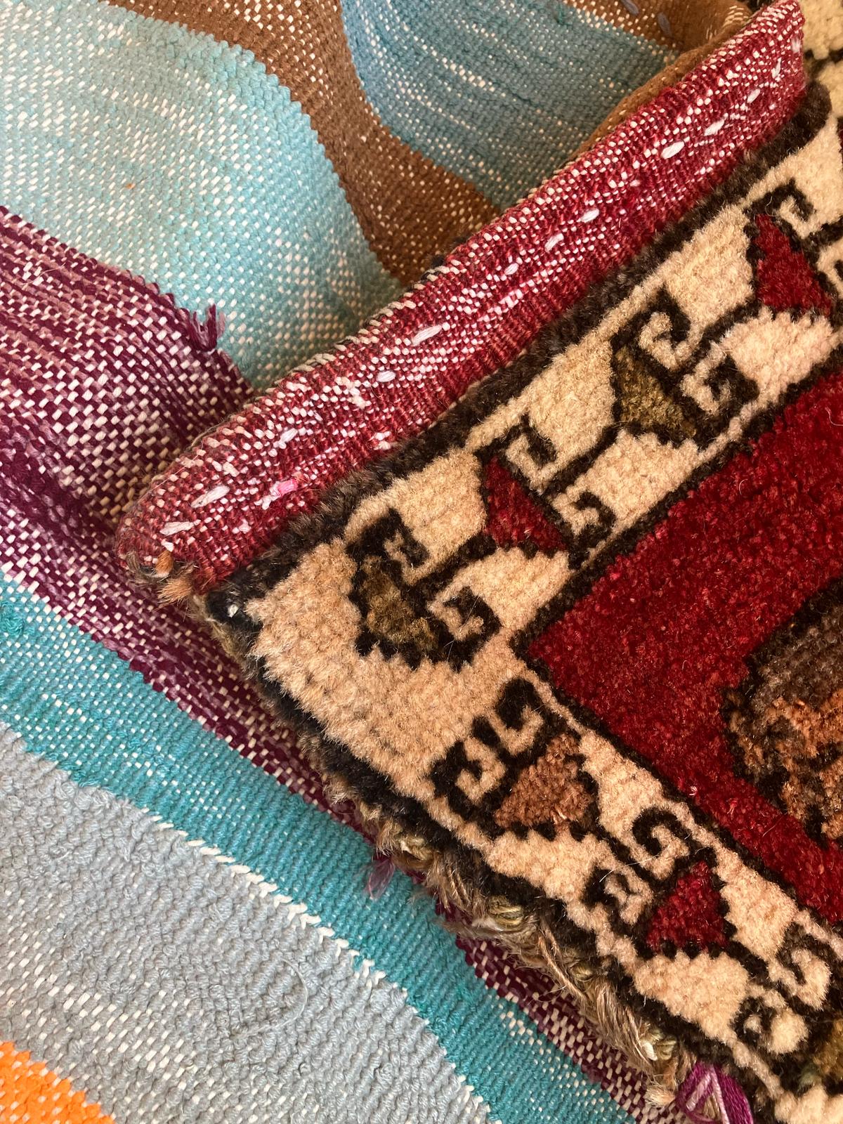 Handmade Vintage Turkish Entryway Rug 1'10" X 3'6"
