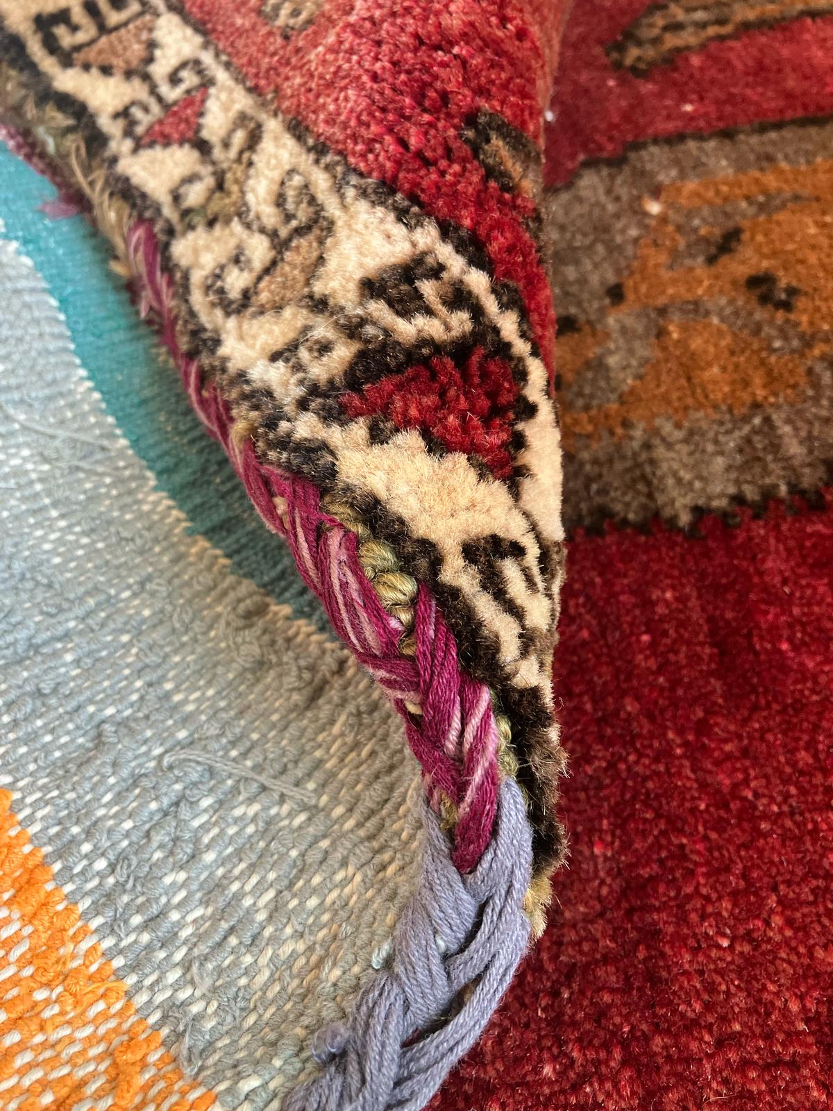 Handmade Vintage Turkish Entryway Rug 1'10" X 3'6"