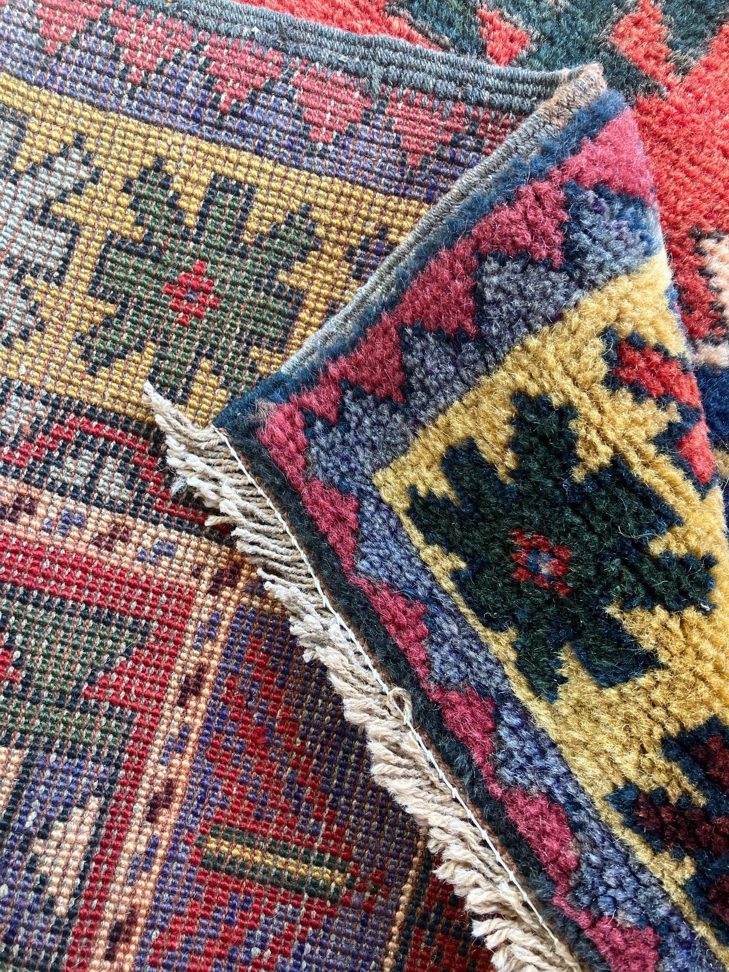 Handmade Vintage Turkish Medium Rug 4'4" X 7'5"