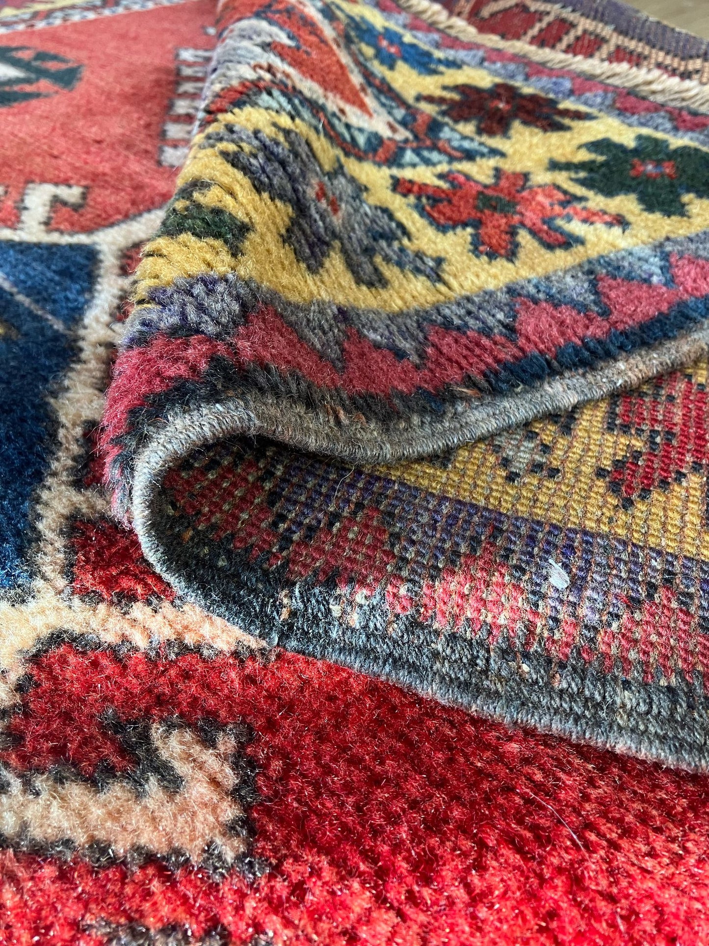 Handmade Vintage Turkish Medium Rug 4'4" X 7'5"
