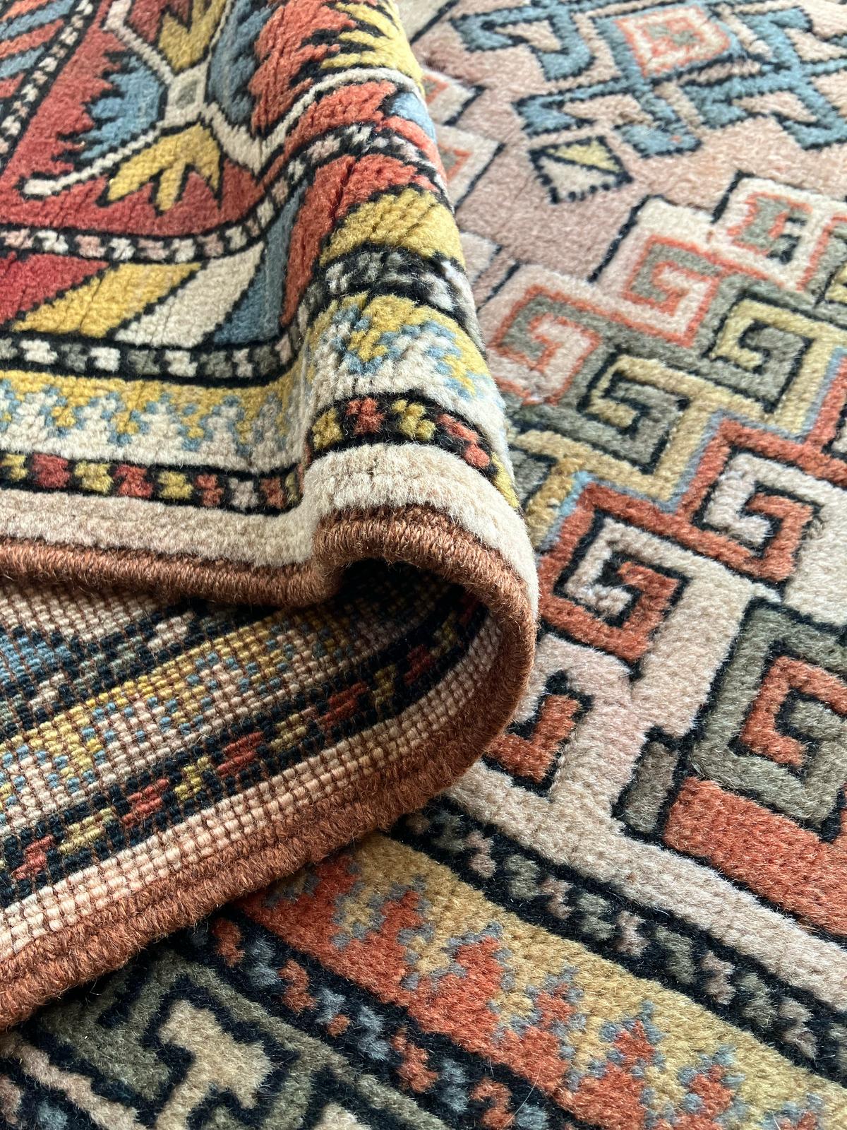 Handmade Vintage Turkish Medium Rug 5' X 6'5"
