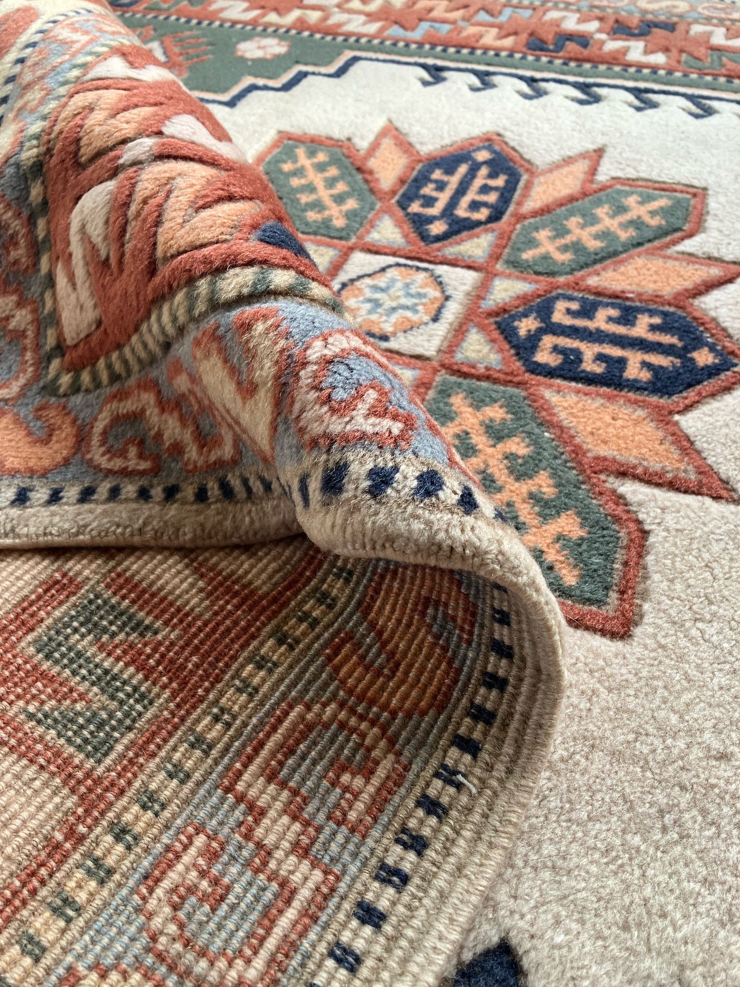 Handmade Vintage Turkish Medium Rug 4'2" X 7'4"