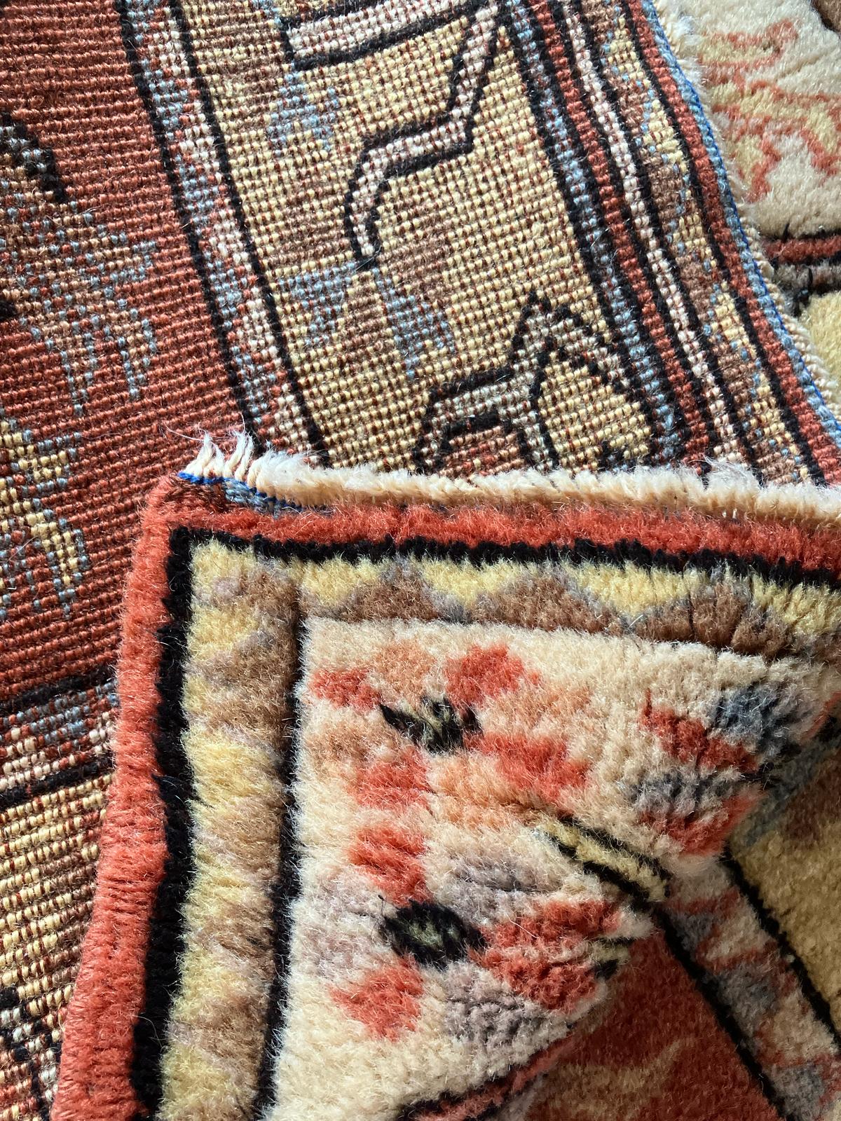 Handmade Vintage Turkish Small Rug 2'10" X 4'2"