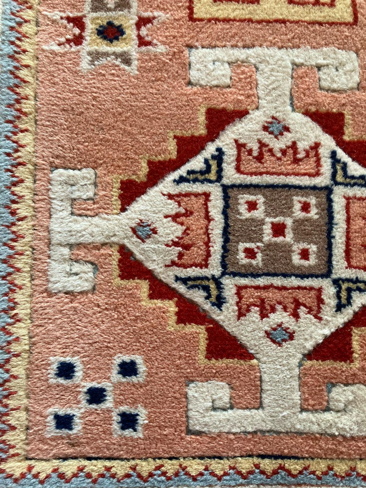 Handmade Vintage Turkish Small Rug 2'8" X 4'9"