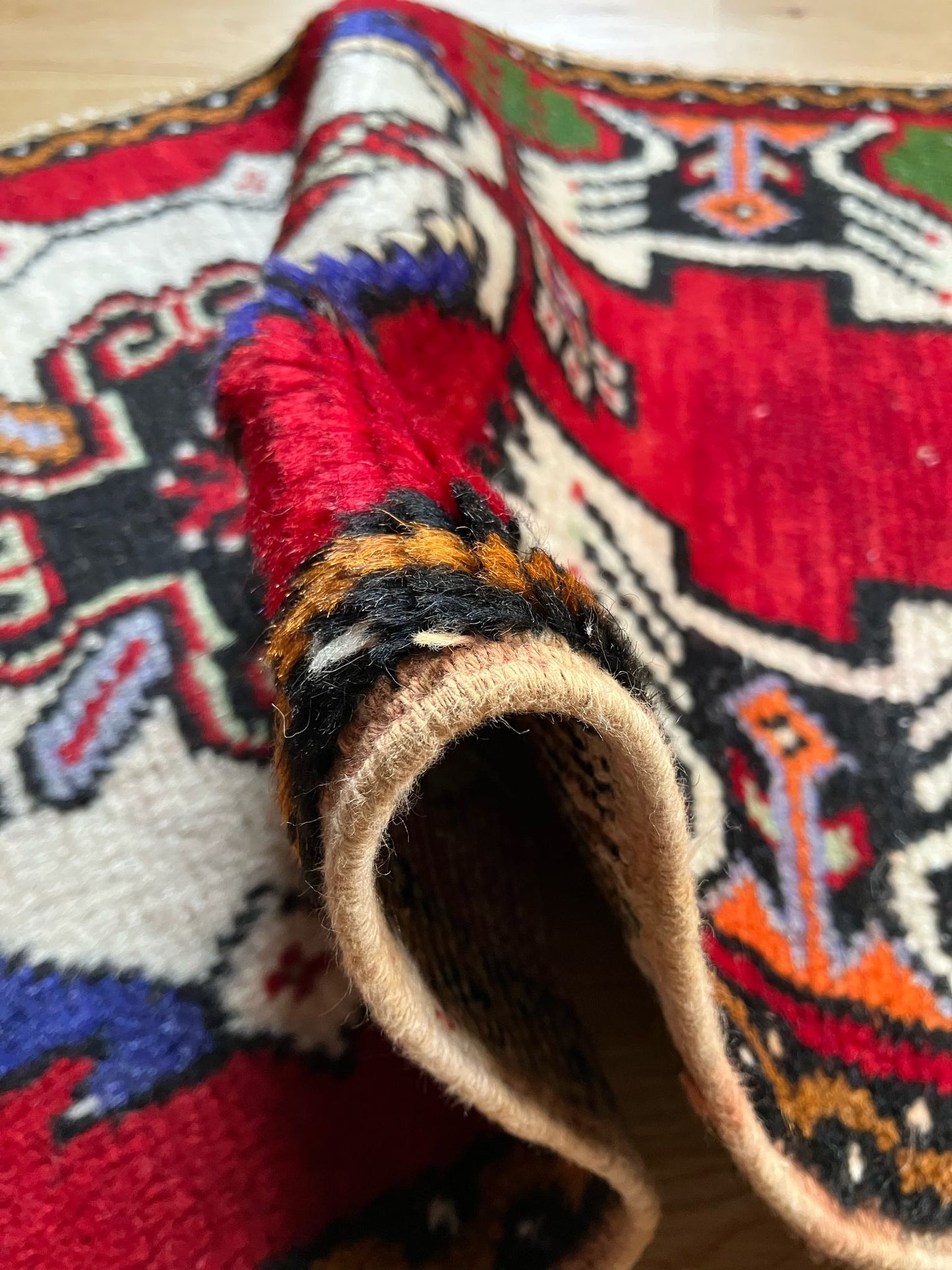 Handmade Vintage Turkish Entryway Rug 1'6" X 3'