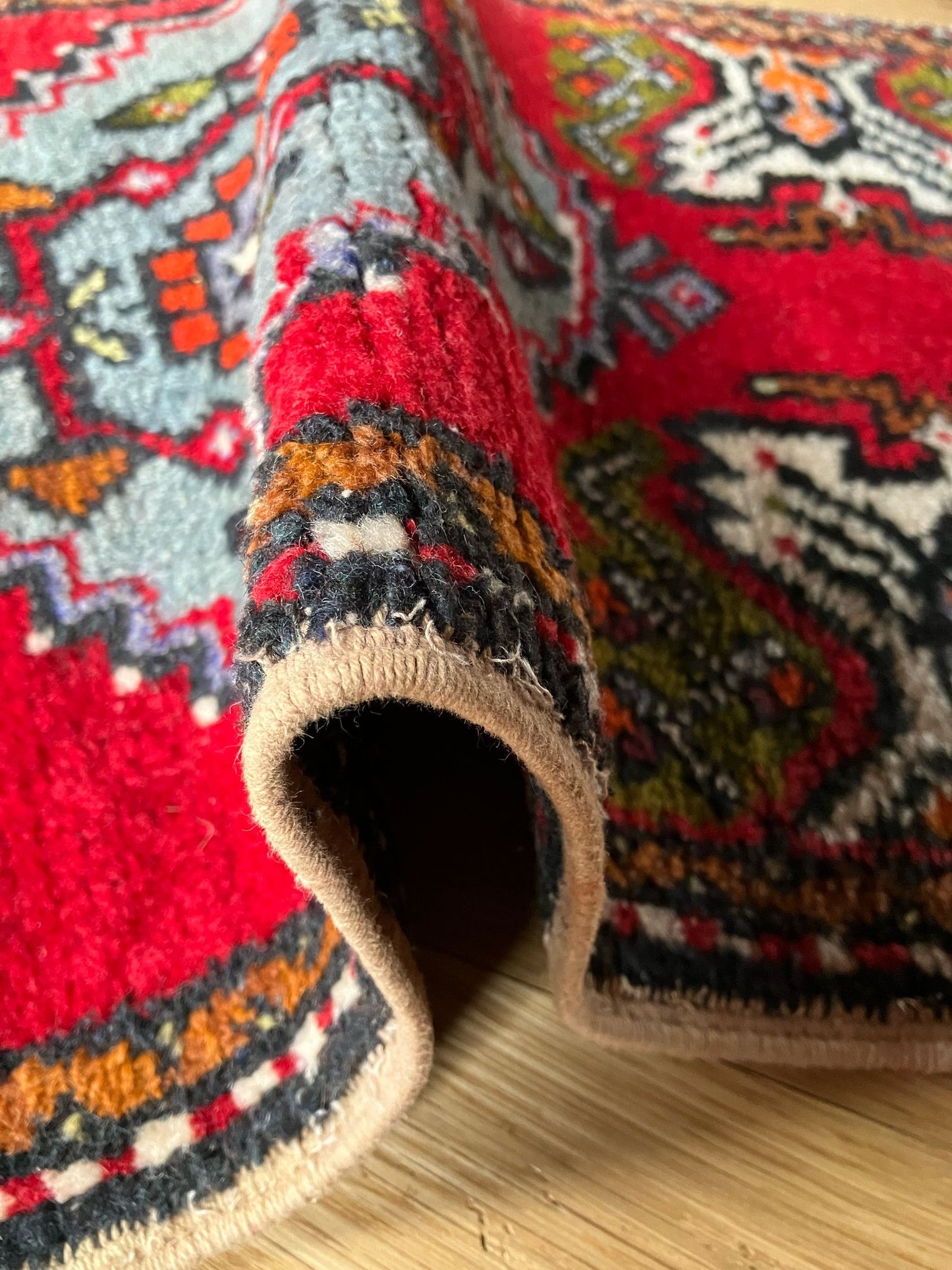 Handmade Vintage Turkish Entryway Rug 1'9" X 3'1"