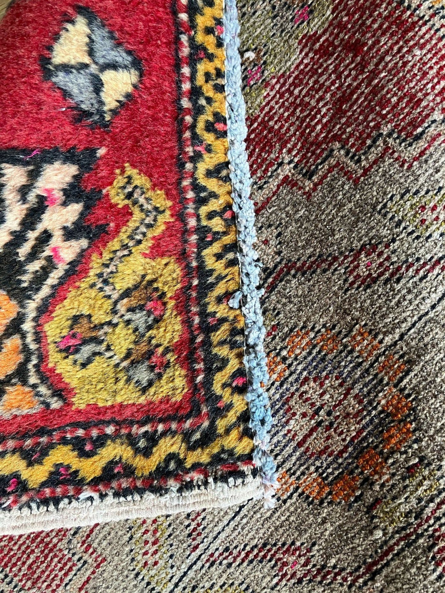 Handmade Vintage Turkish Entryway Rug 1'9" X 2'11"