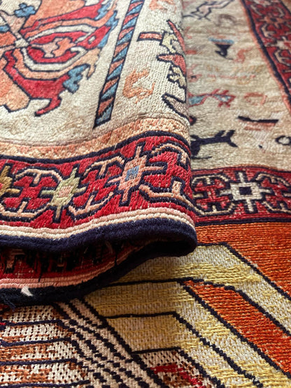 Handmade Vintage Persian Medium Rug 4'2" X 6'3"