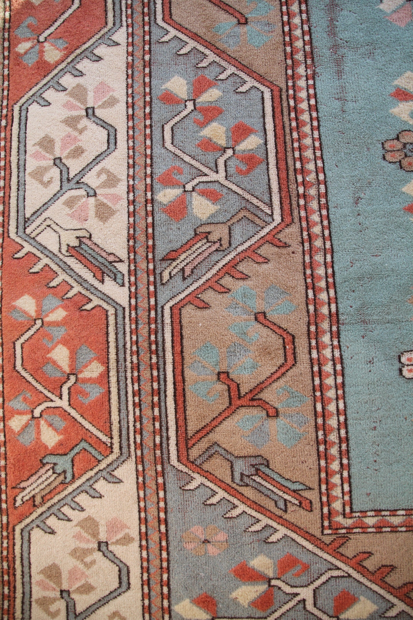 Handmade Vintage Turkish Large Rug 6'5" X 9'8"