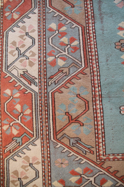 Handmade Vintage Turkish Large Rug 6'5" X 9'8"
