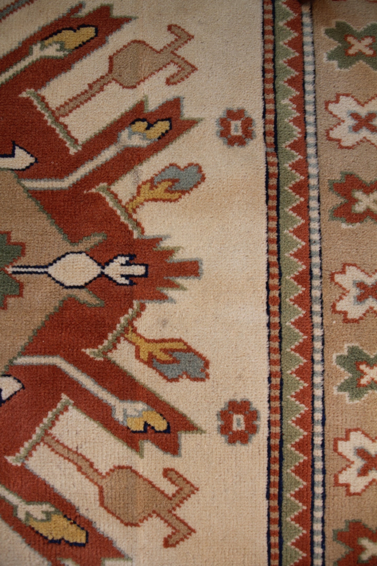 Handmade Vintage Turkish Large Rug 5'8" X 9'