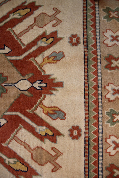 Handmade Vintage Turkish Large Rug 5'8" X 9'