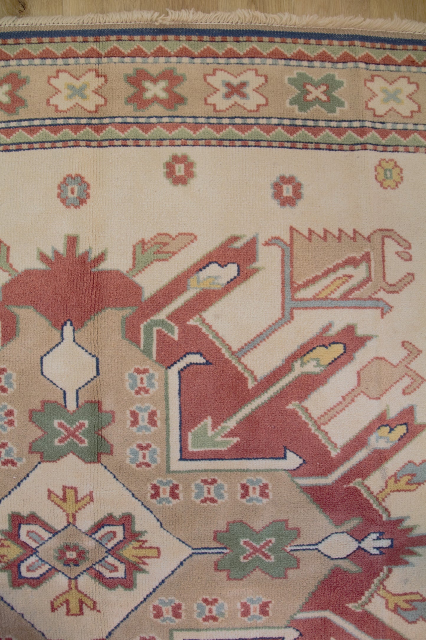 Handmade Vintage Turkish Large Rug 5'8" X 9'