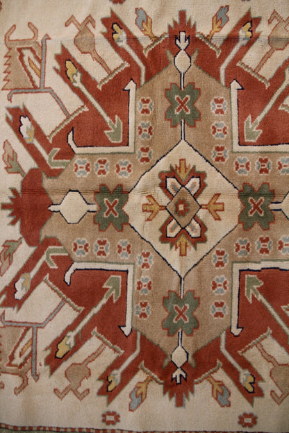 Handmade Vintage Turkish Large Rug 5'8" X 9'