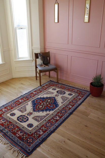Handmade Vintage Turkish Medium Rug 4'1" X 6'9"