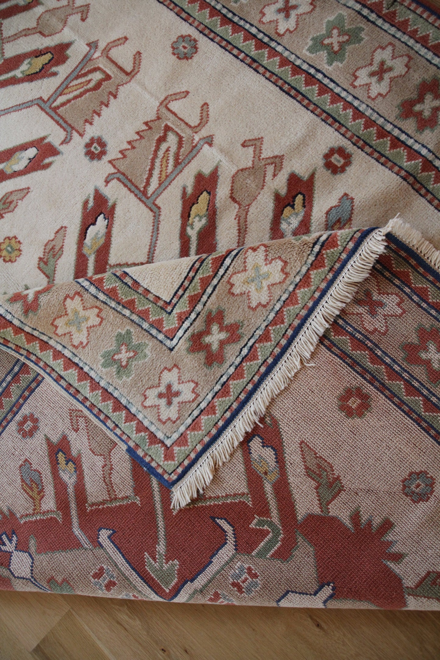 Handmade Vintage Turkish Large Rug 5'8" X 9'