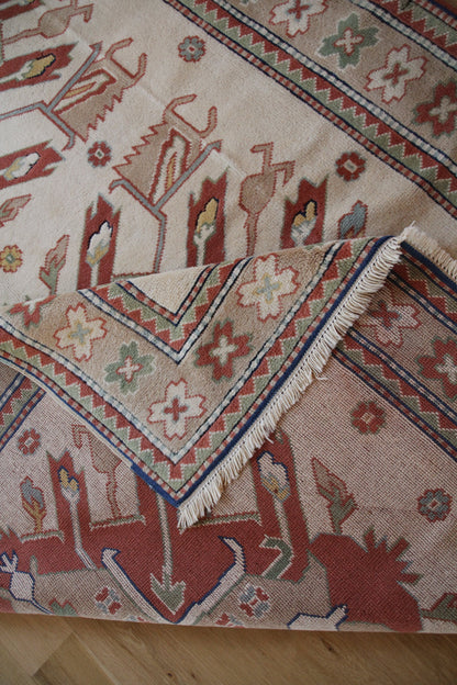 Handmade Vintage Turkish Large Rug 5'8" X 9'