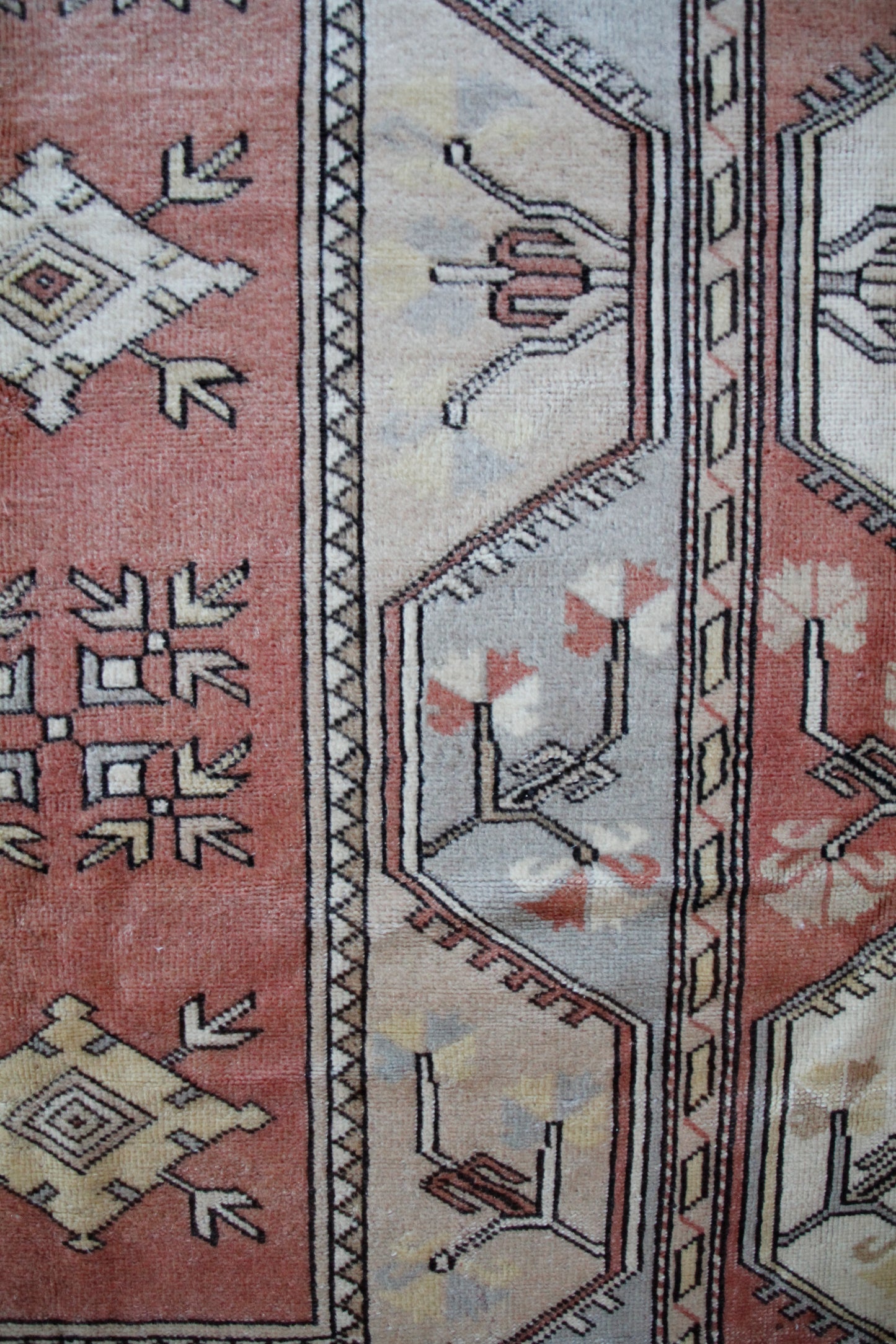 Handmade Vintage Turkish Large Rug 6'7" X 9'9"