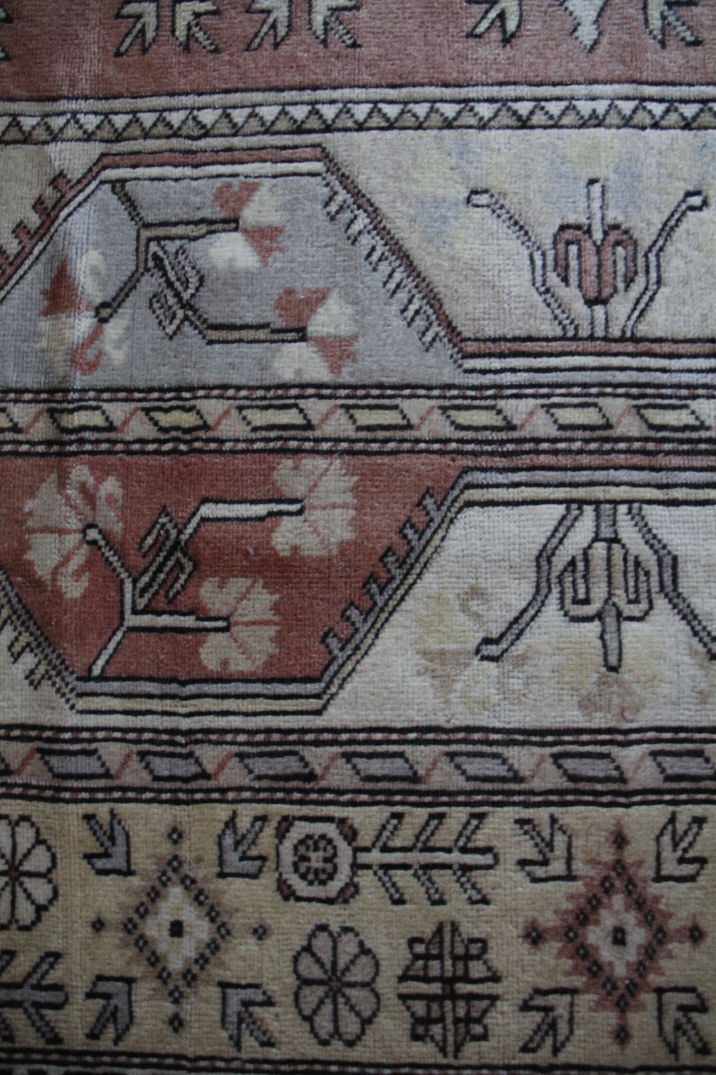Handmade Vintage Turkish Large Rug 6'7" X 9'9"