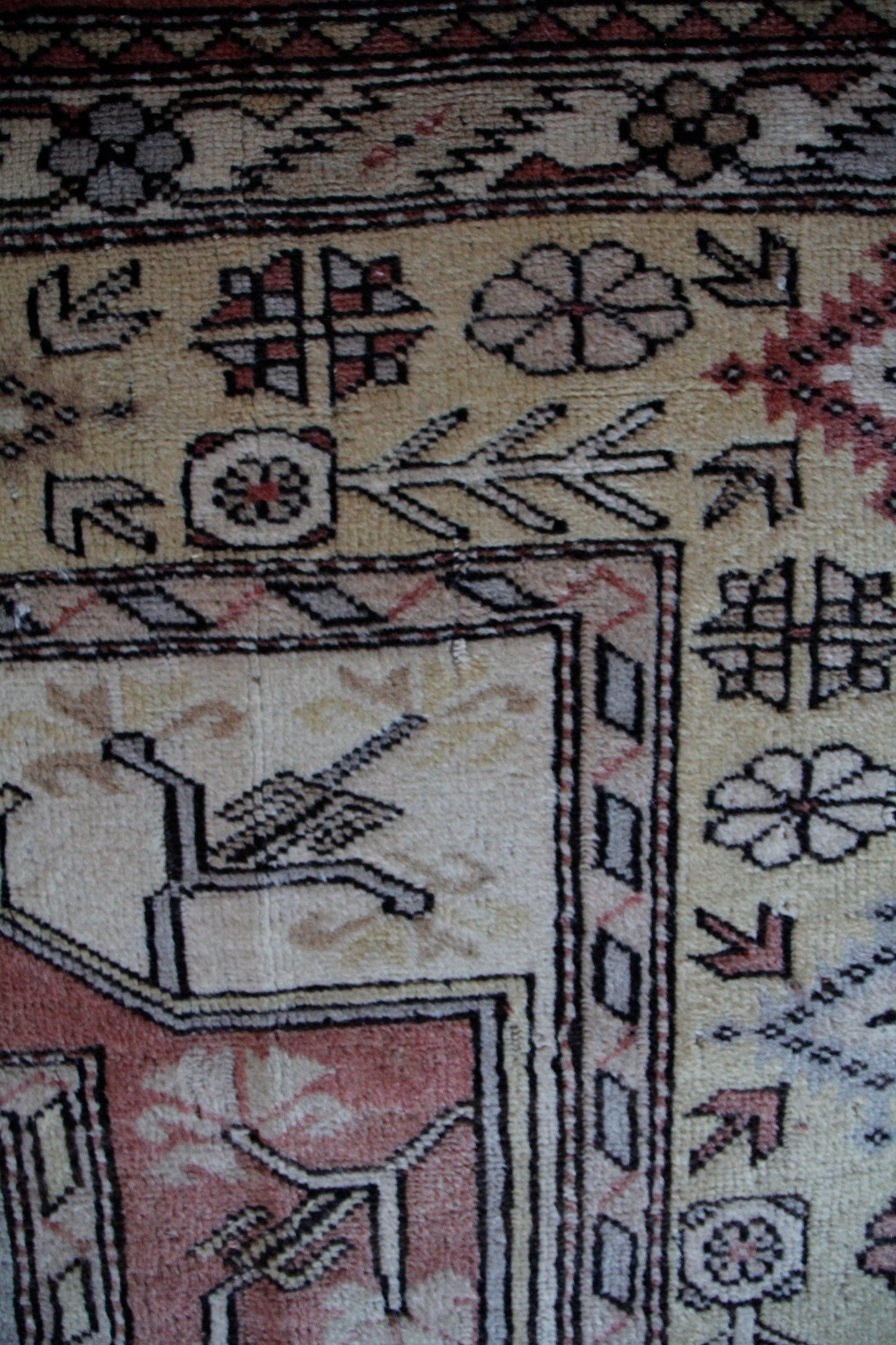 Handmade Vintage Turkish Large Rug 6'7" X 9'9"