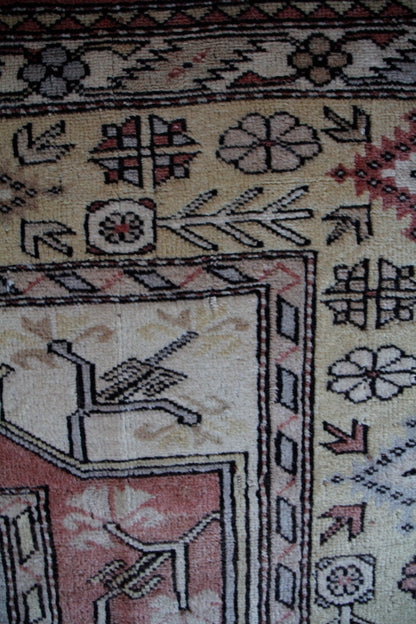 Handmade Vintage Turkish Large Rug 6'7" X 9'9"